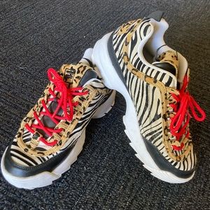 Animal print Fila chunky sneakers